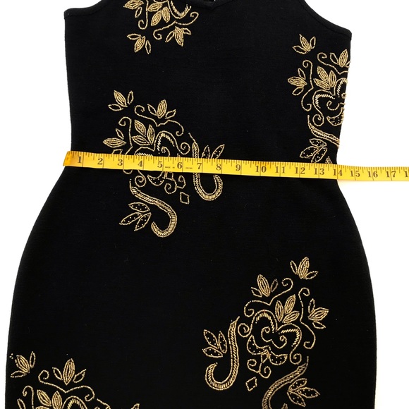The Limited Black Gold Floral Beading Wool Dress - Picture 6 of 6